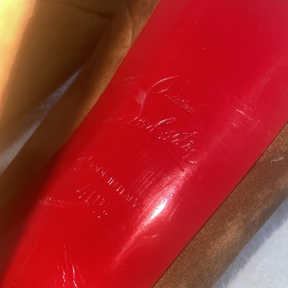 🔥❤️ Christian Louboutin Camel Suede Platform Heels - Picture 10 of 11